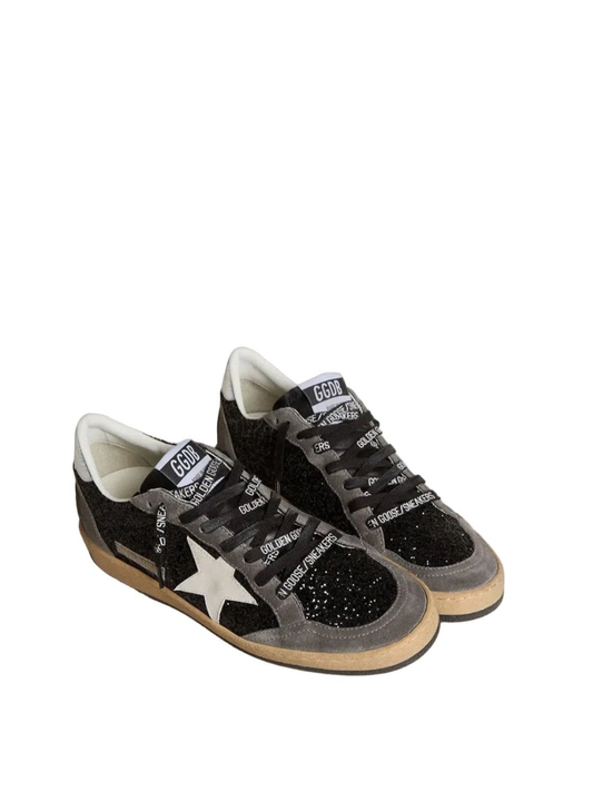 Golden Goose Women's gray and black Ball Star LTD in glitter with Skins