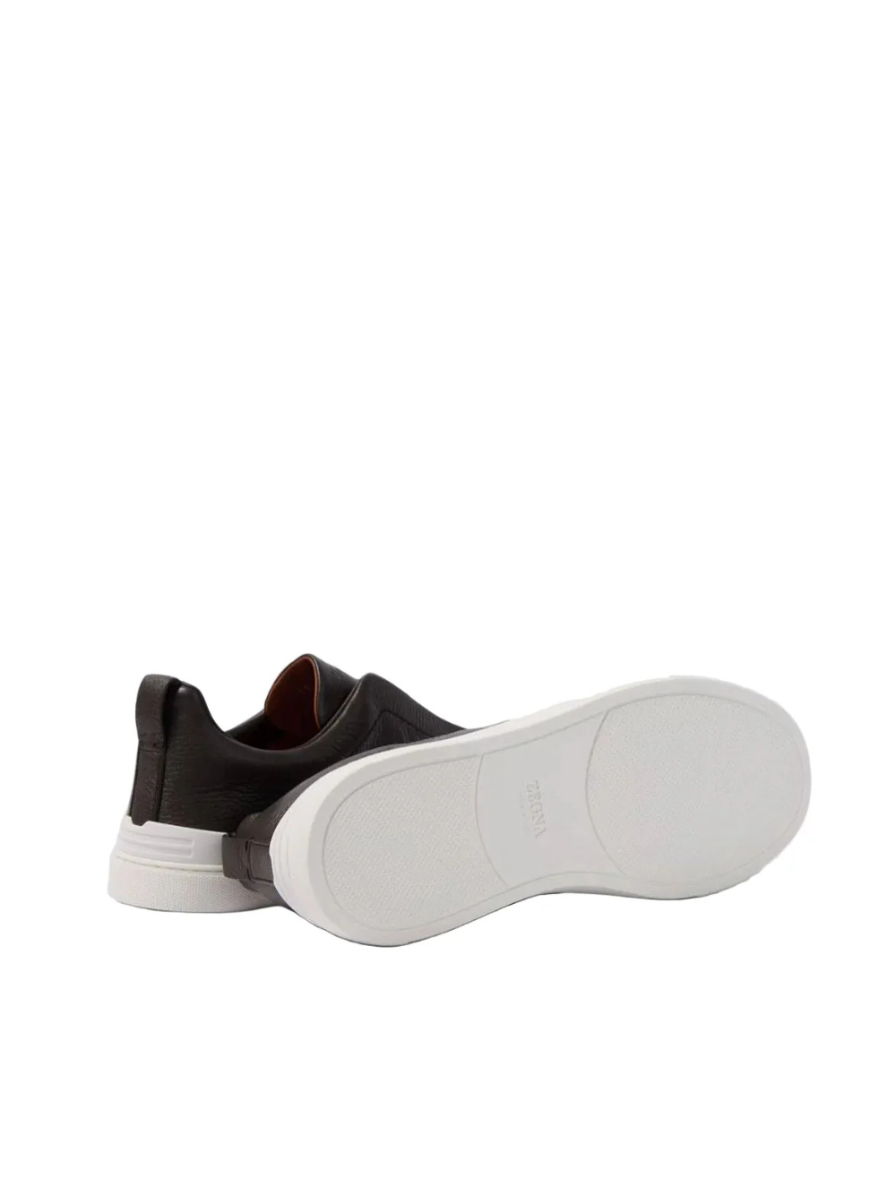 Brown Zegna Triple Stitch low-top sneakers