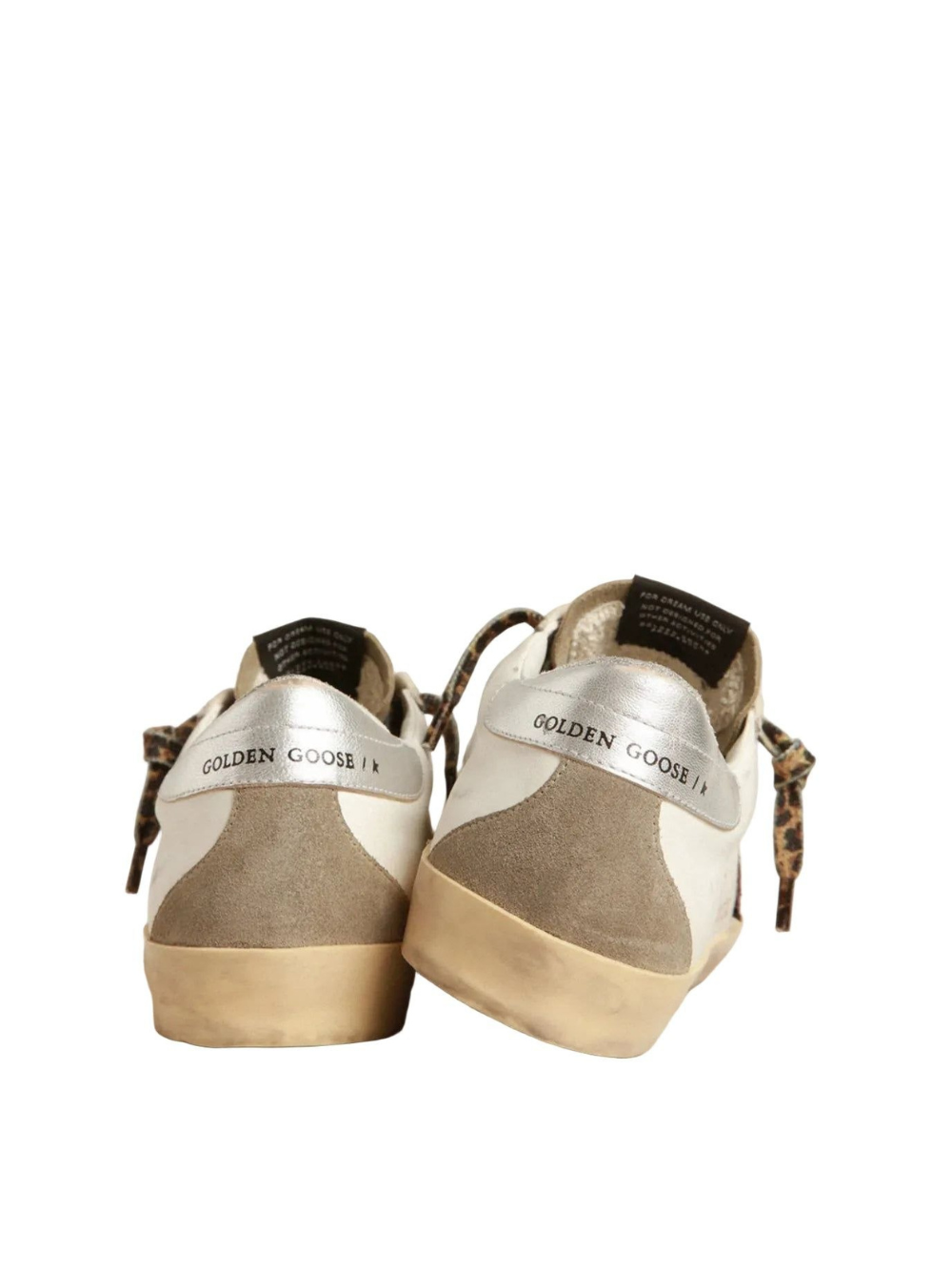Golden Goose super-star with burgundy glitter star and silver heel tap