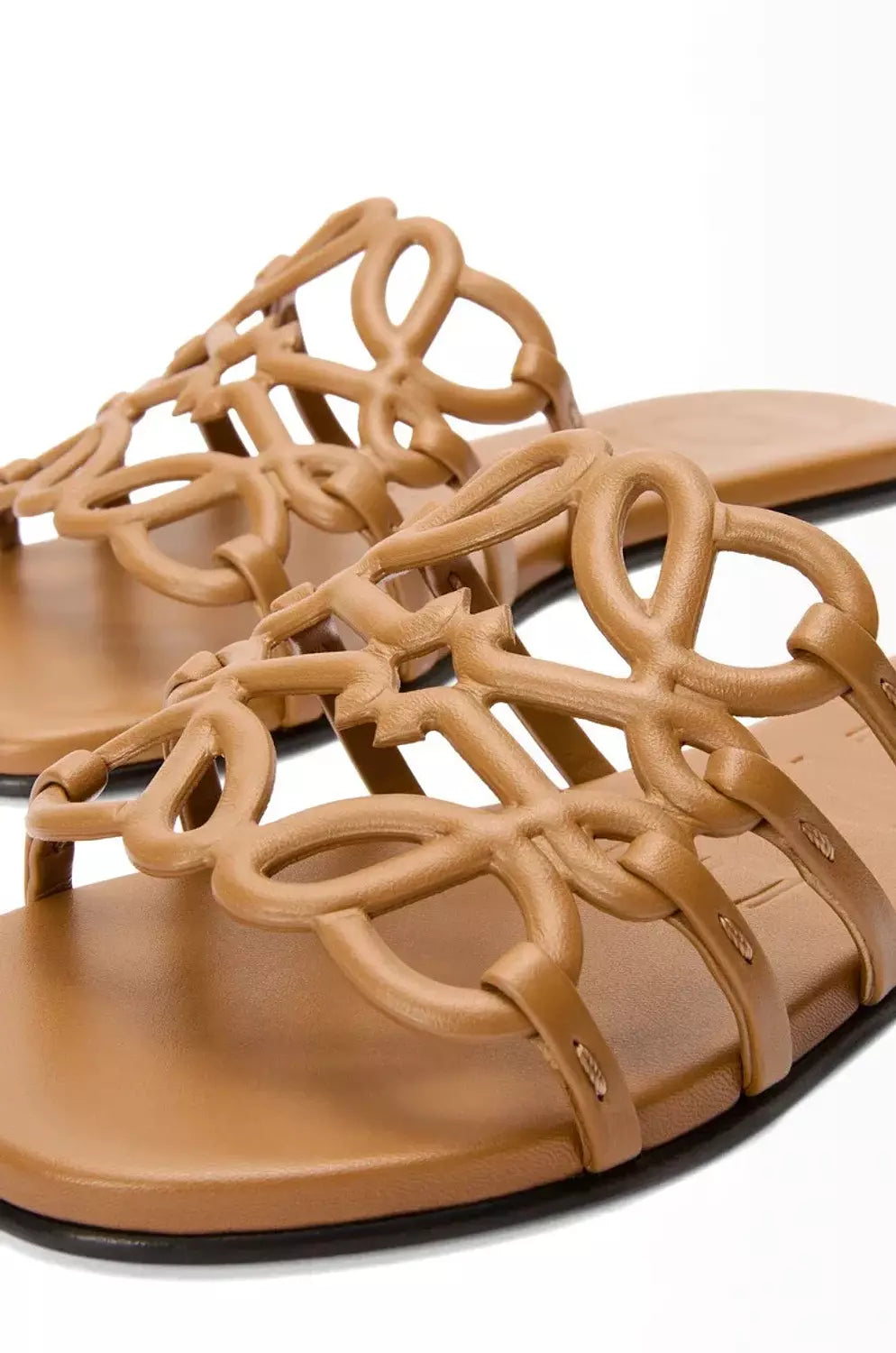 Loewe, Petal Anagram leather slides