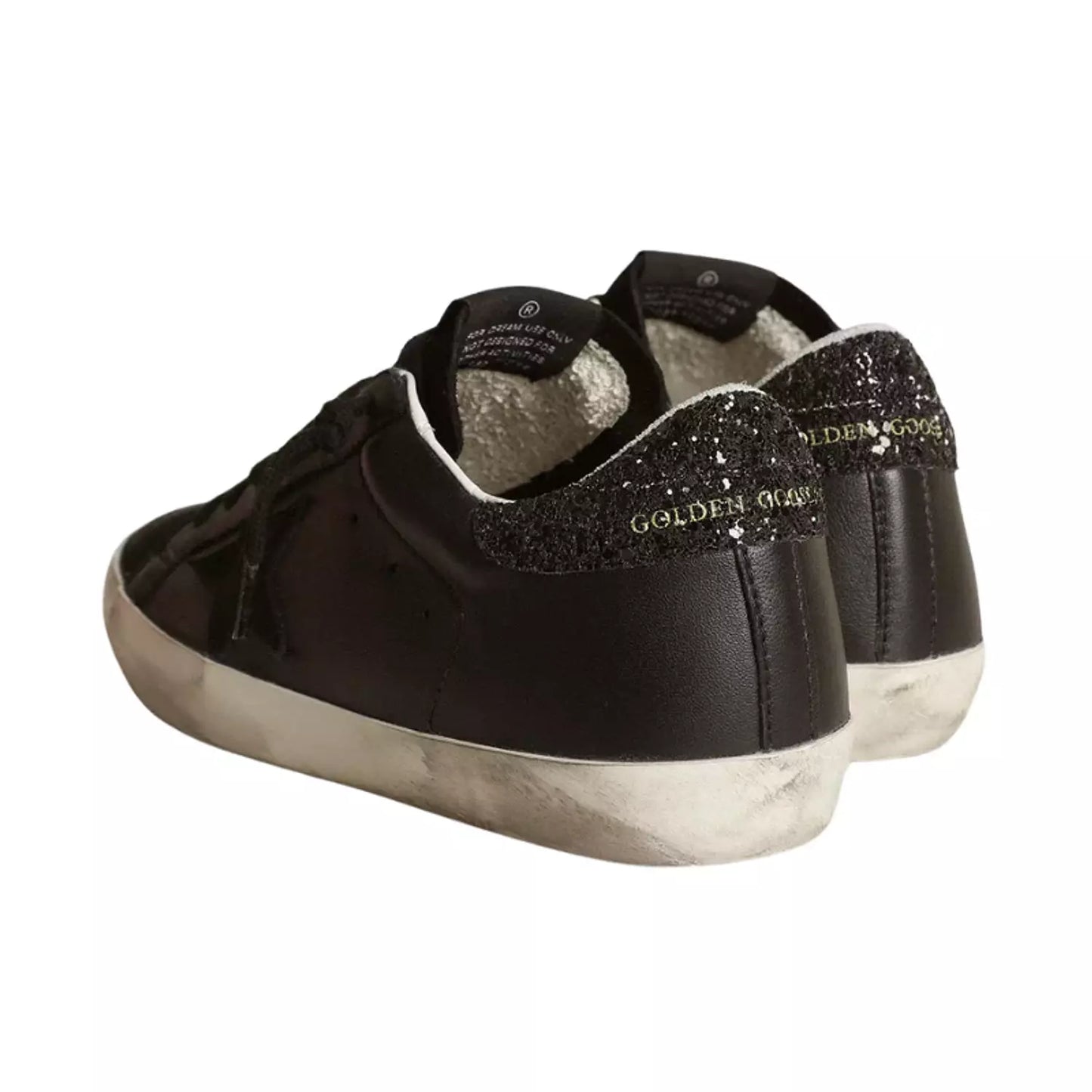 Golden Goose Women's Superstar Glitter Heel Low Top Sneakers in black