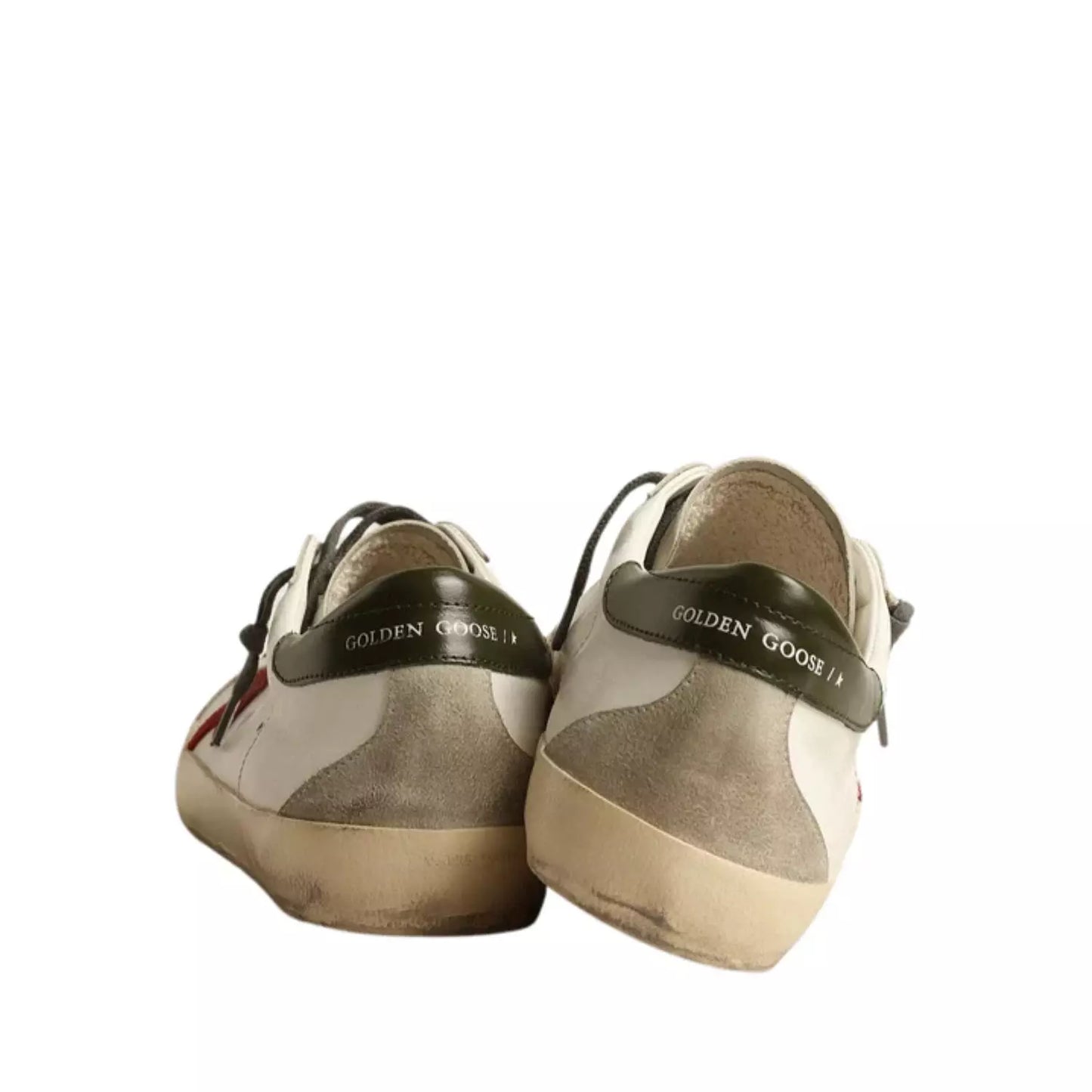 Golden Goose Super-Star with red suede star and green leather heel tab(Men's)