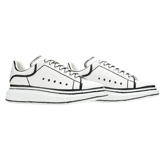 Alexander Mcqueen Oversized – White Black Outline