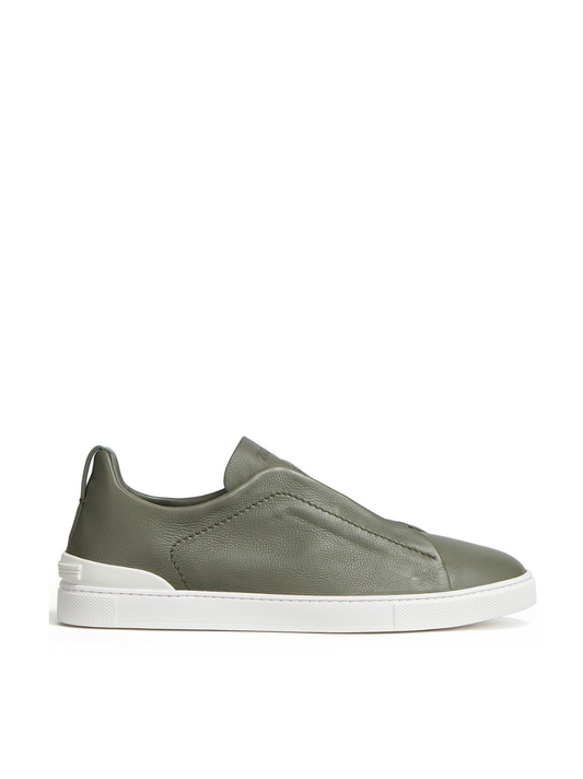 ZEGNA Triple Stitch leather sneakers