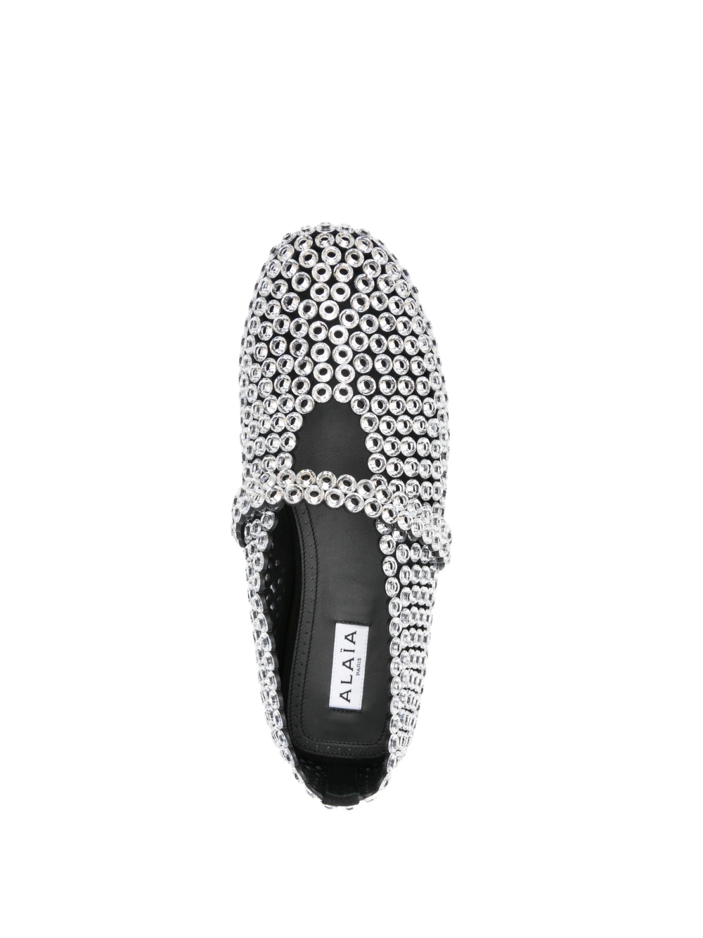 Alaïa Suede Glass-Embellished Ballet Flats