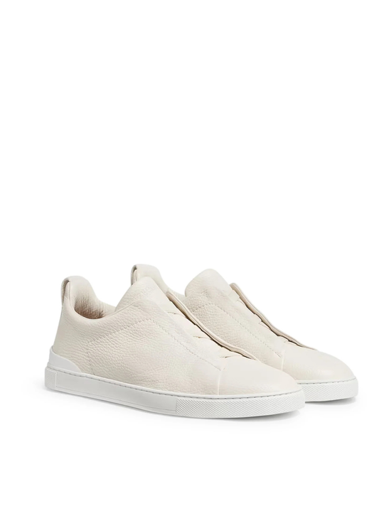 ZEGNA triple stitch leather sneakers
