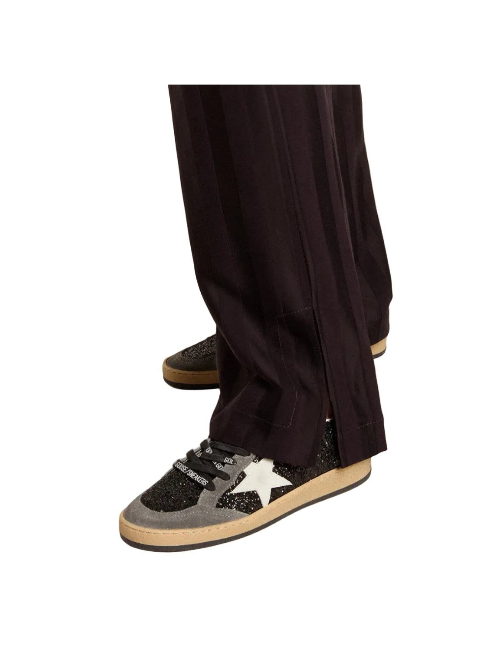 Golden Goose Women's gray and black Ball Star LTD in glitter with Skins