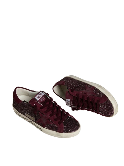 Golden Goose women's super - star LTD in cherry glitter with cherry suede star