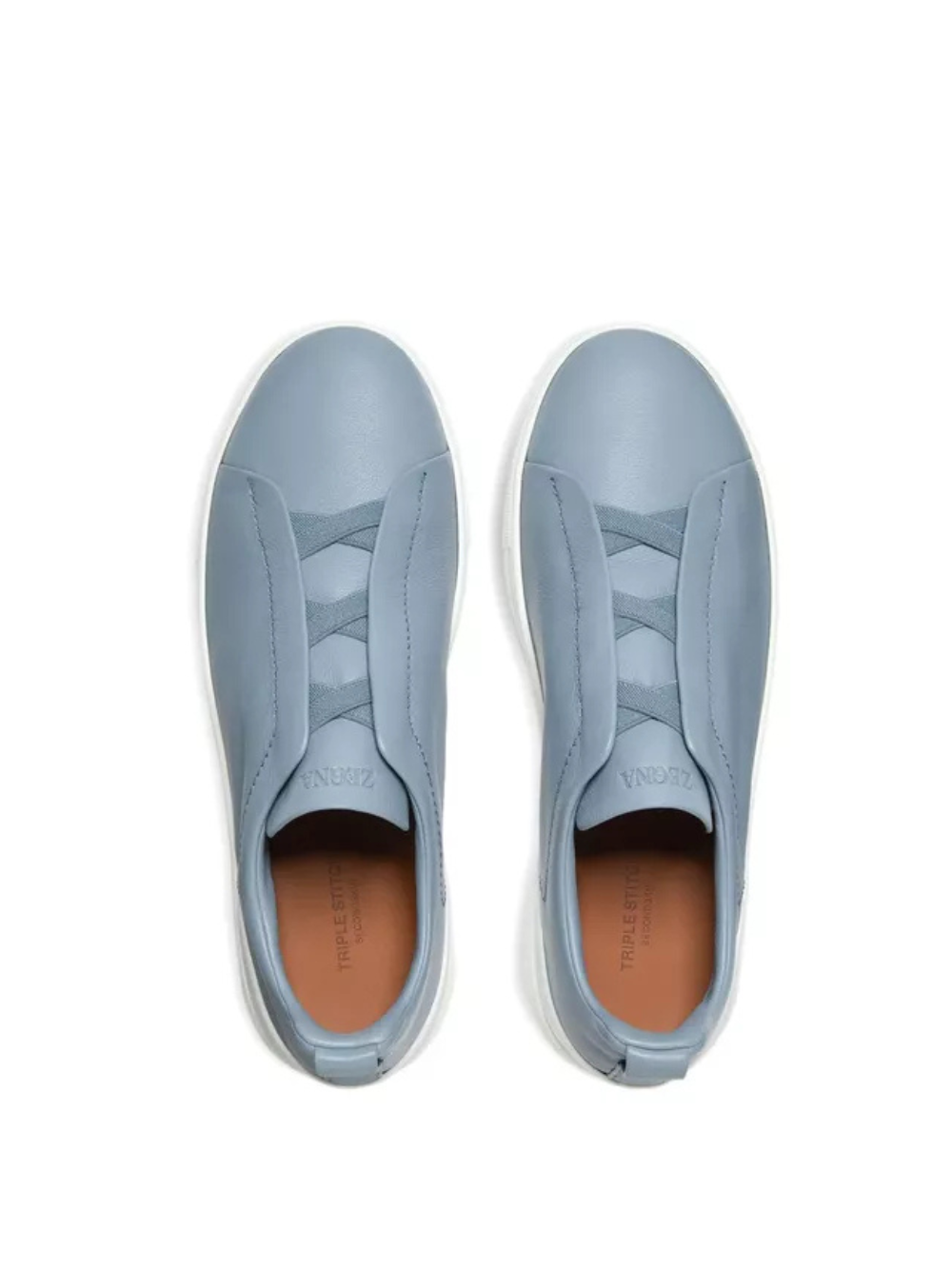 Zegna Men's Blue leather sneakers