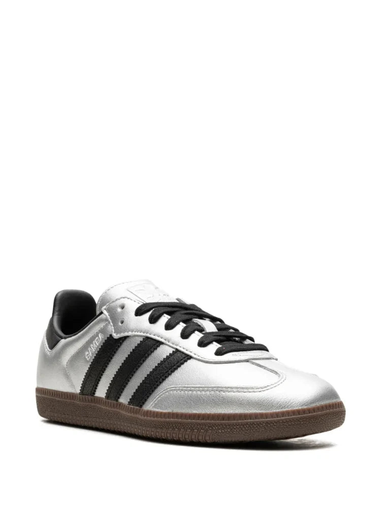 adidas Samba OG Womens Sneaker Silver Metallic Black Gum