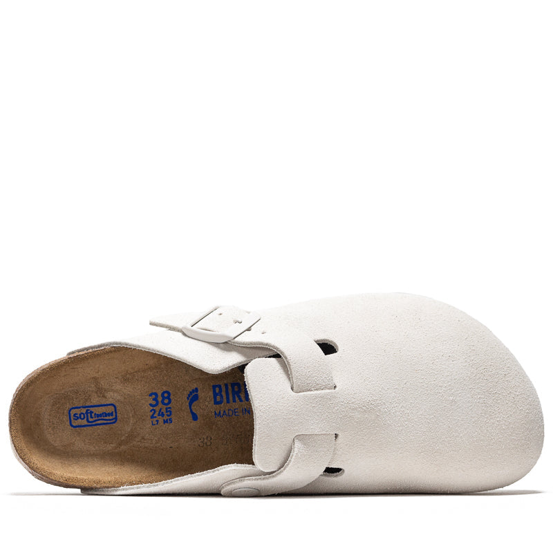 Birkenstock boston soft foodbed Suede Antique White