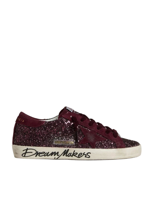 Golden Goose women's super - star LTD in cherry glitter with cherry suede star