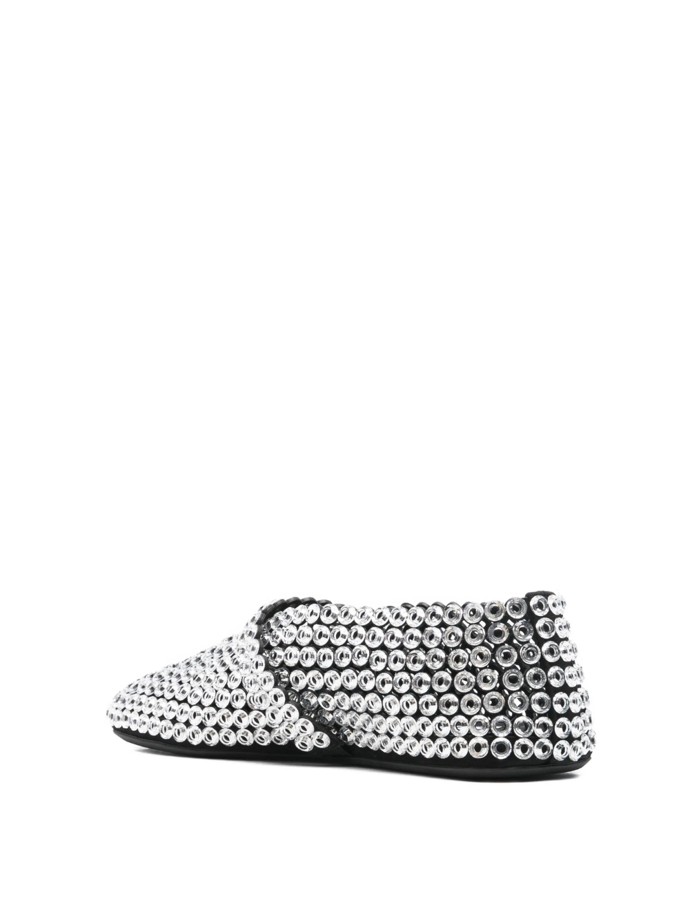 Alaïa Suede Glass-Embellished Ballet Flats