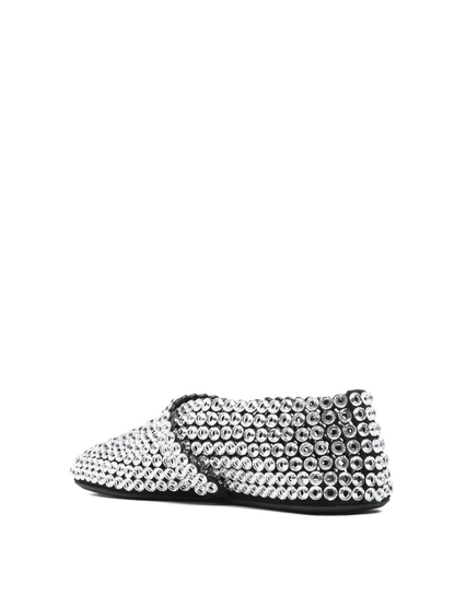 Alaïa Suede Glass-Embellished Ballet Flats