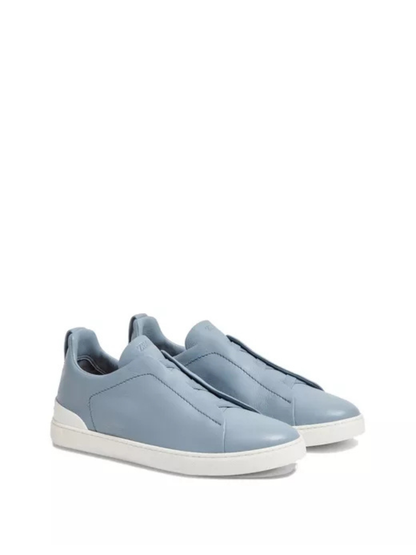 Zegna Men's Blue leather sneakers