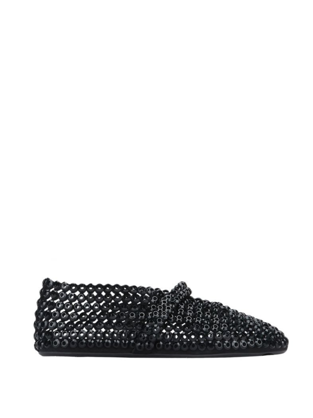 Alaïa Suede Glass-Embellished Ballet Black