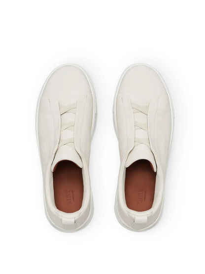 ZEGNA triple stitch leather sneakers
