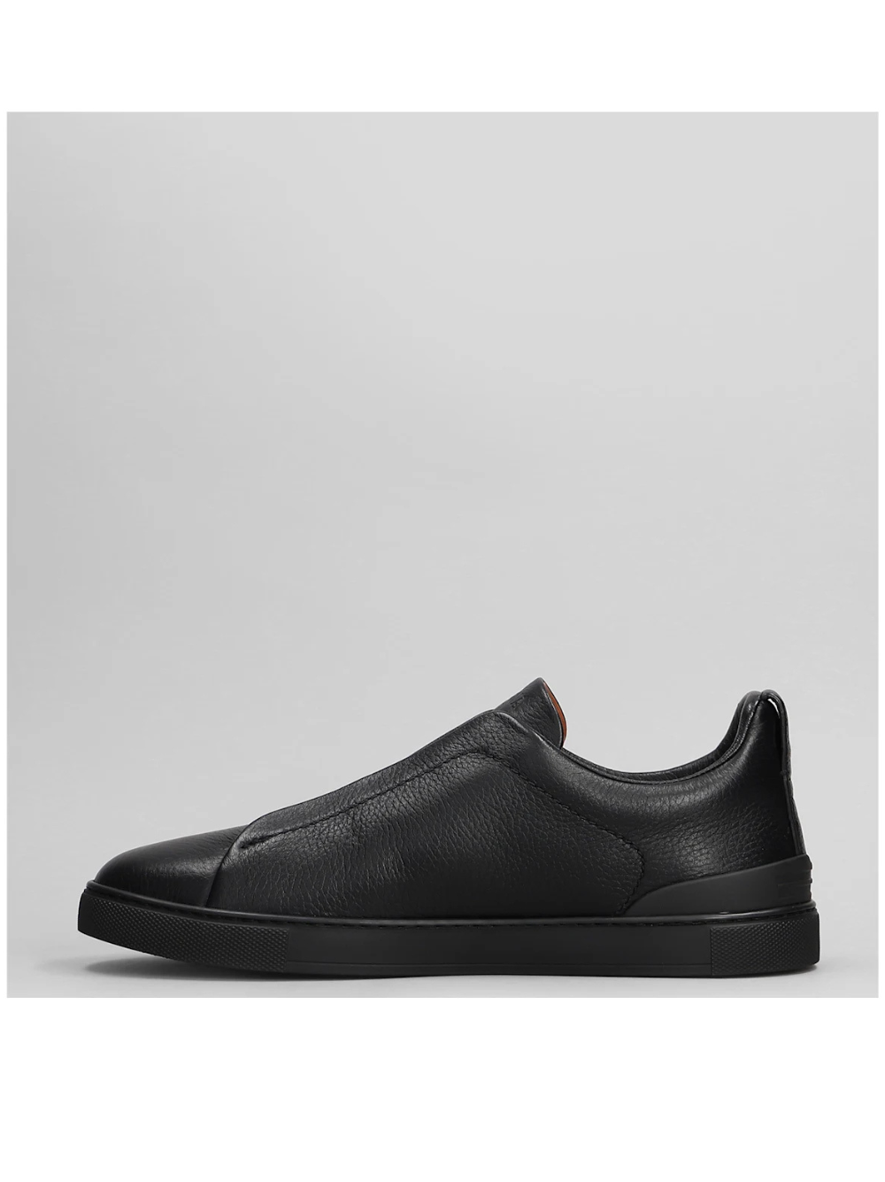 Zegna Triple Stich Sneakers In Black Leather
