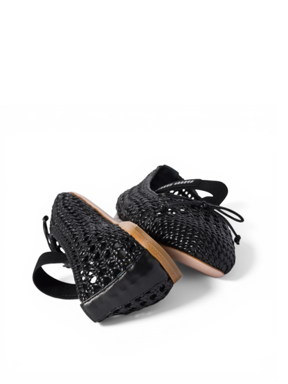 Miu Miu Woven Nappa Leather Ballerinas in Black