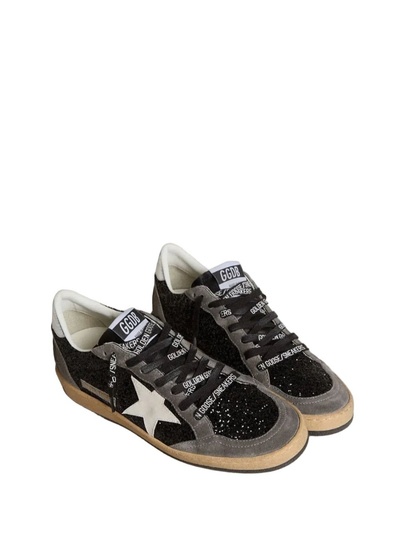Golden Goose Women's gray and black Ball Star LTD in glitter with Skins
