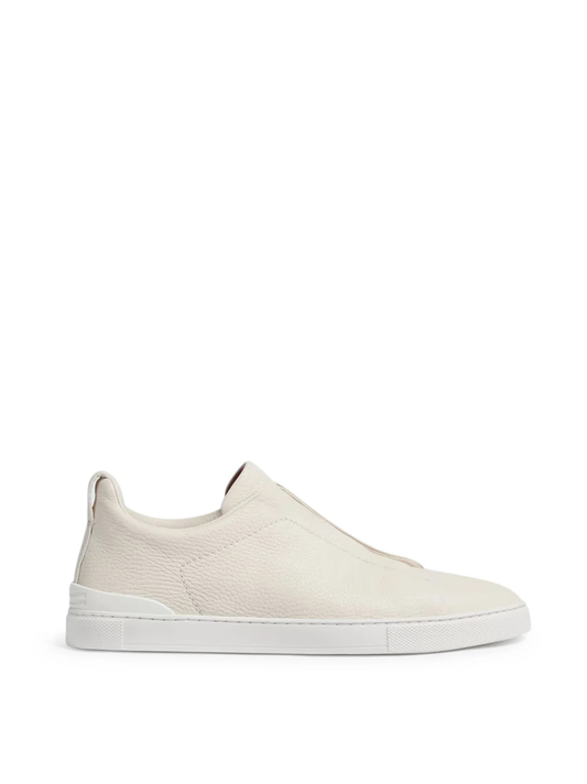 ZEGNA triple stitch leather sneakers
