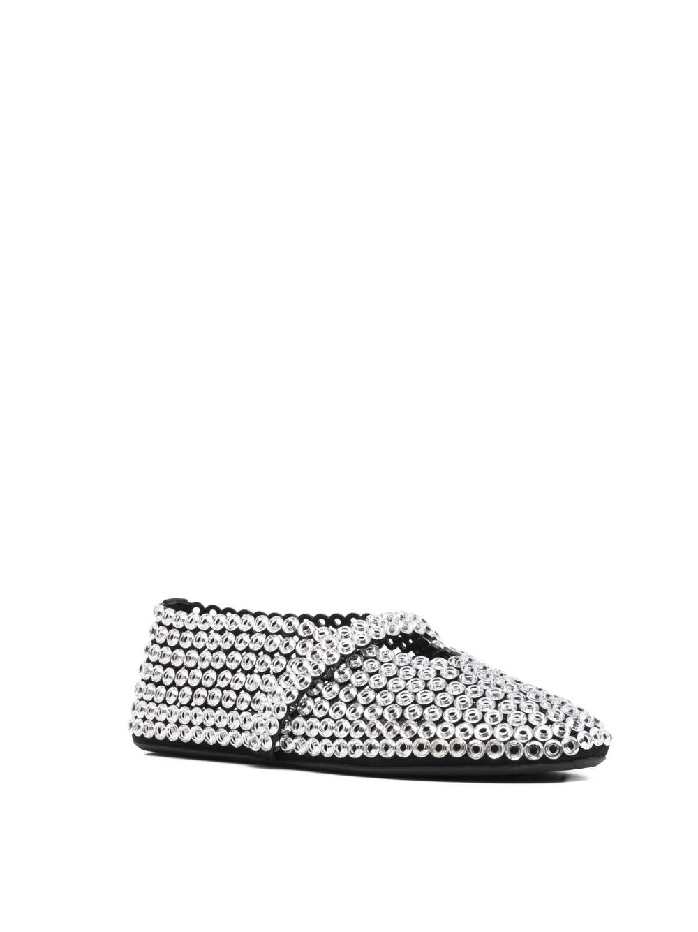 Alaïa Suede Glass-Embellished Ballet Flats