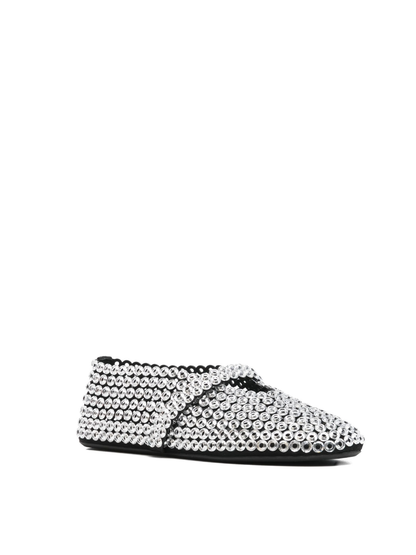 Alaïa Suede Glass-Embellished Ballet Flats
