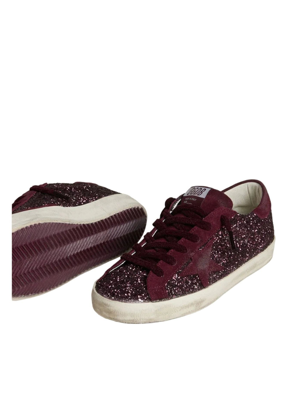 Golden Goose women's super - star LTD in cherry glitter with cherry suede star