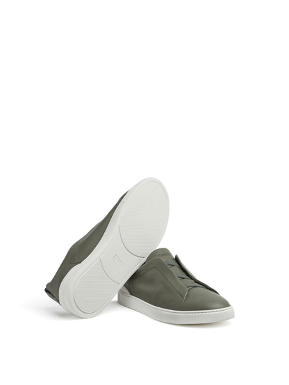 ZEGNA Triple Stitch leather sneakers