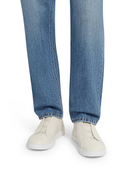 ZEGNA triple stitch leather sneakers