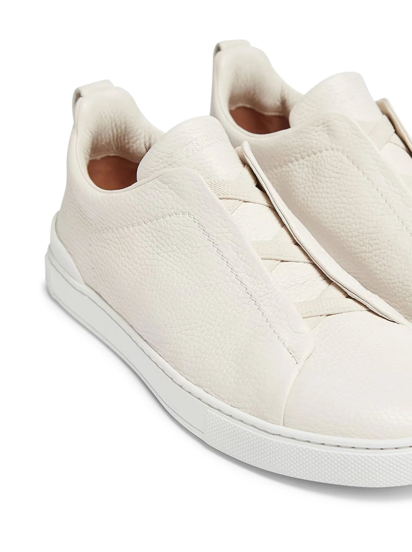 ZEGNA triple stitch leather sneakers