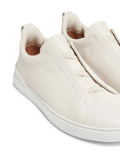 ZEGNA triple stitch leather sneakers
