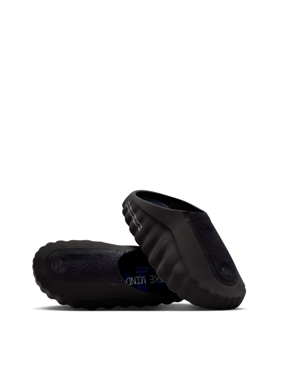 Nike x Fragment Mind 001 slides, a collaboration featuring a blacked-out