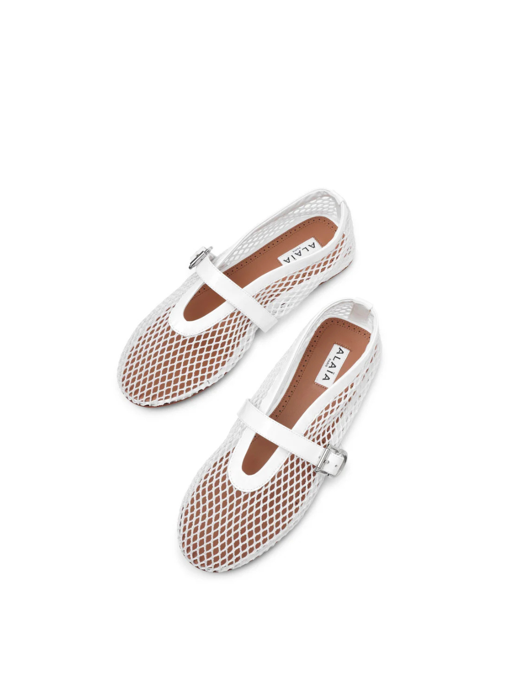Alaïa White mesh ballet flats