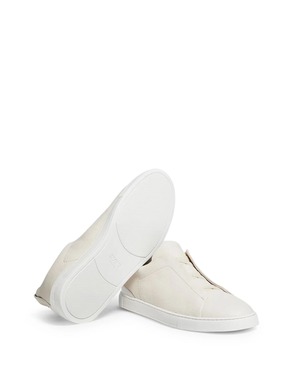 ZEGNA triple stitch leather sneakers