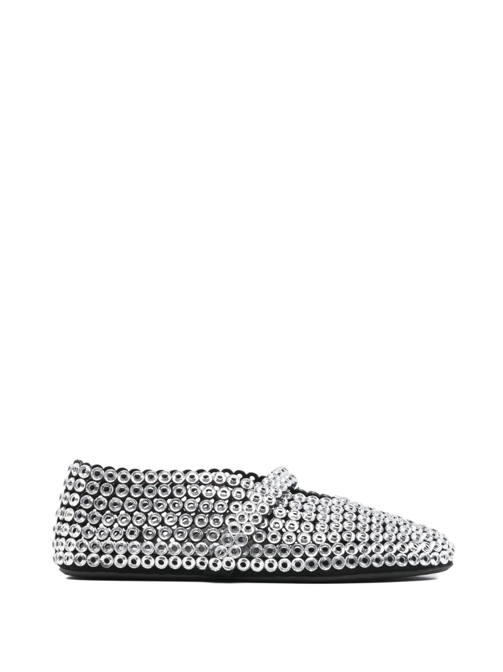 Alaïa Suede Glass-Embellished Ballet Flats