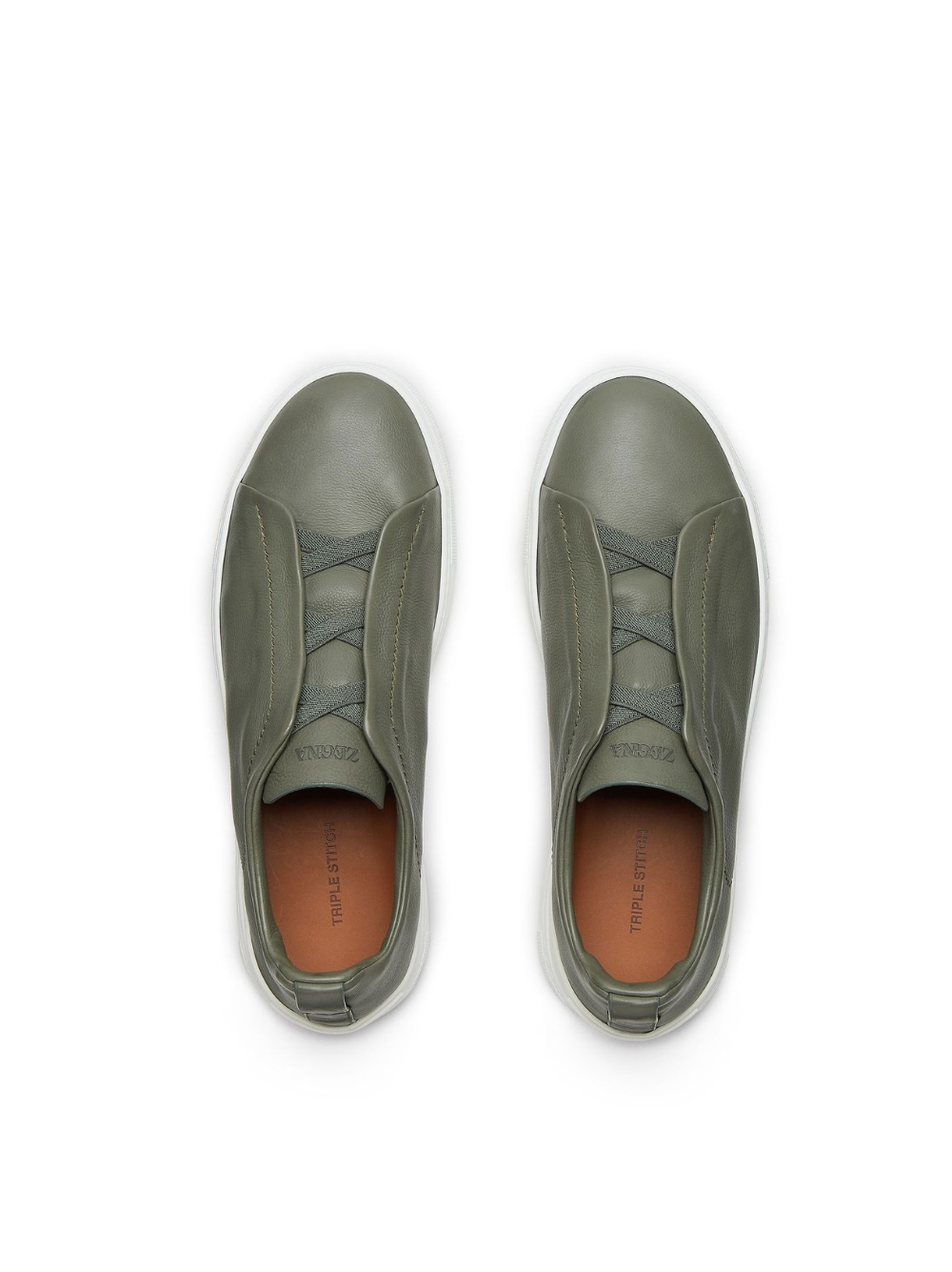 ZEGNA Triple Stitch leather sneakers