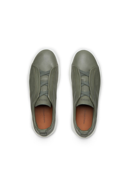 ZEGNA Triple Stitch leather sneakers
