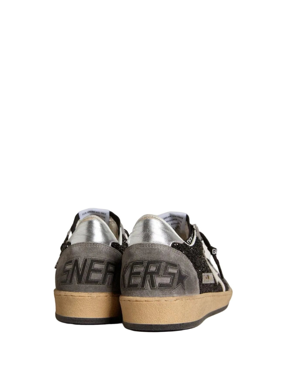 Golden Goose Women's gray and black Ball Star LTD in glitter with Skins