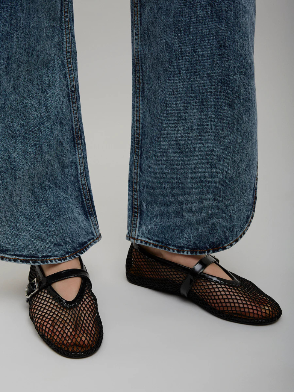 Alaïa Black mesh ballet flats