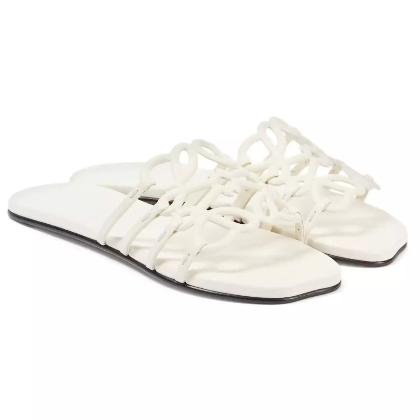 Loewe, Petal Anagram leather slides