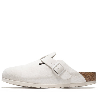 Birkenstock boston soft foodbed Suede Antique White