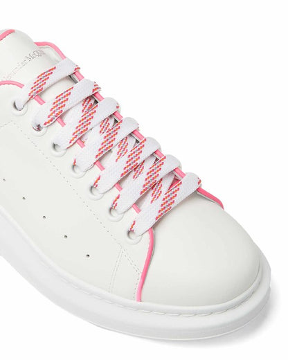 Alexander McQueen Oversized Sneaker in Leather White Neon-Pink