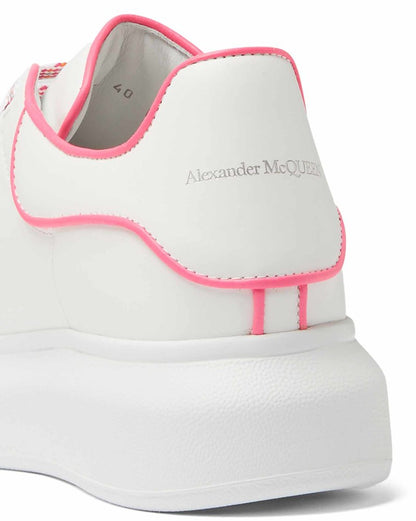 Alexander McQueen Oversized Sneaker in Leather White Neon-Pink