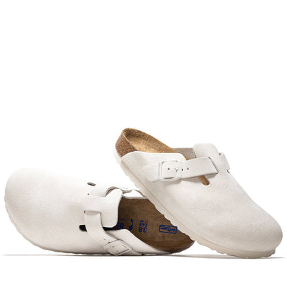 Birkenstock boston soft foodbed Suede Antique White