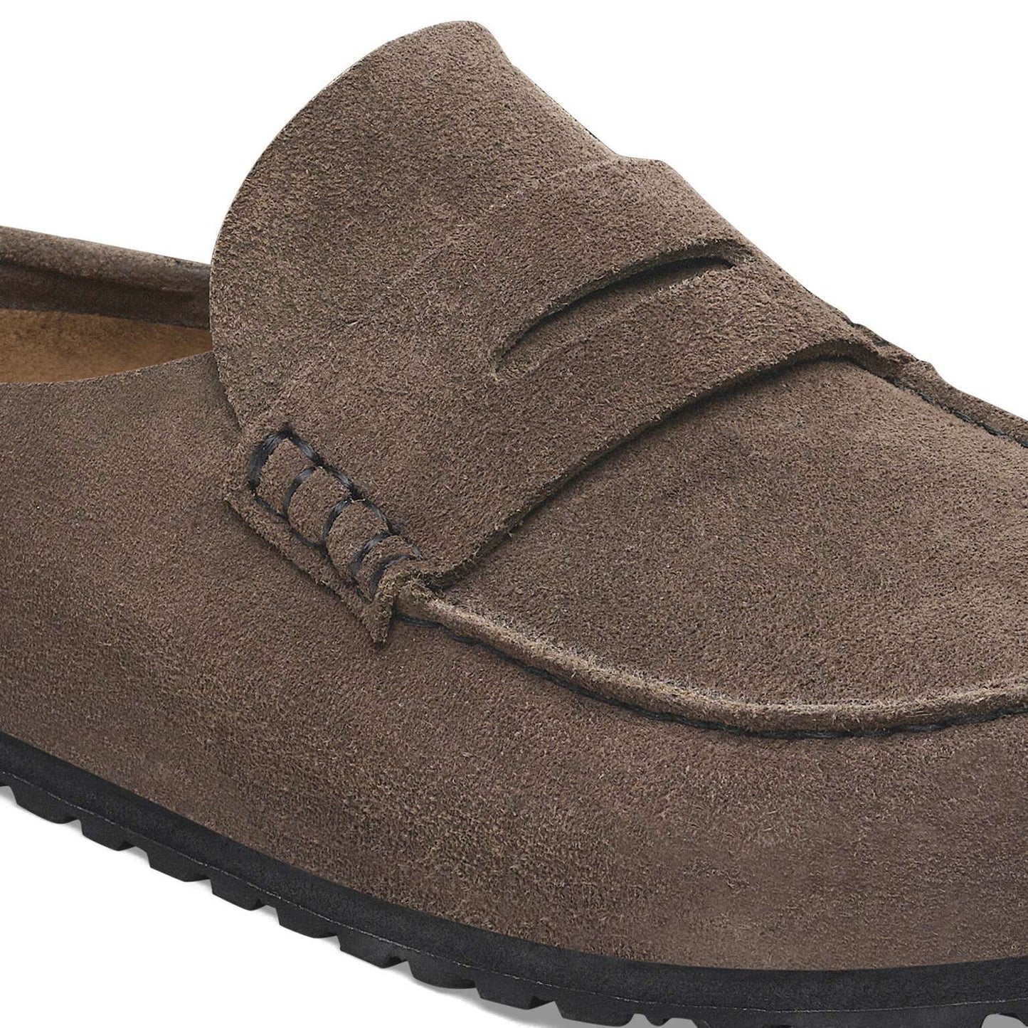 Birkenstock Naples Wrapped suede leather loafers in a brown color