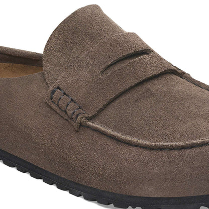 Birkenstock Naples Wrapped suede leather loafers in a brown color