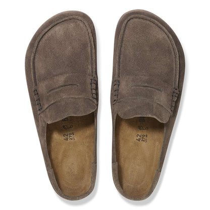 Birkenstock Naples Wrapped suede leather loafers in a brown color