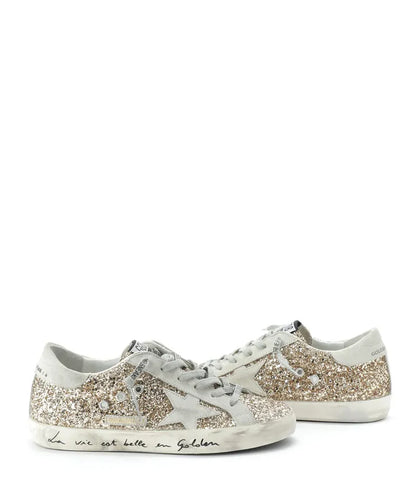 Golden   Goose   Women's   Superstar   Glitter   Low   Top   Sneakers   in   gold