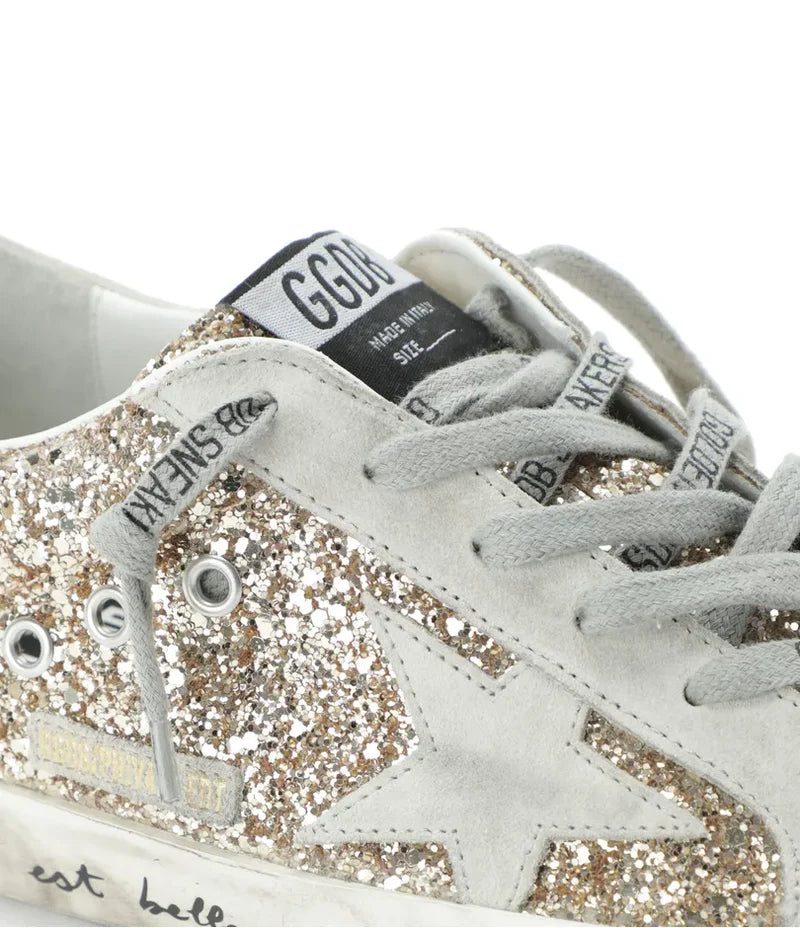 Golden   Goose   Women's   Superstar   Glitter   Low   Top   Sneakers   in   gold